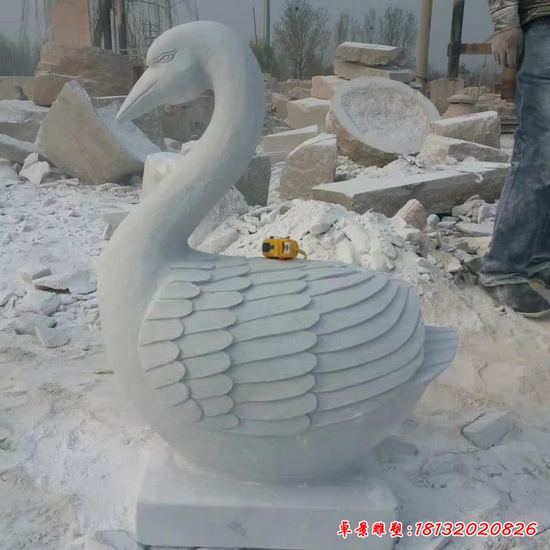 公园动物天鹅石雕 (1)