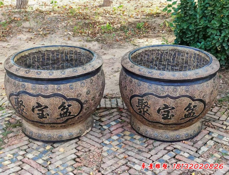 石雕仿古聚宝盆雕塑 (1)