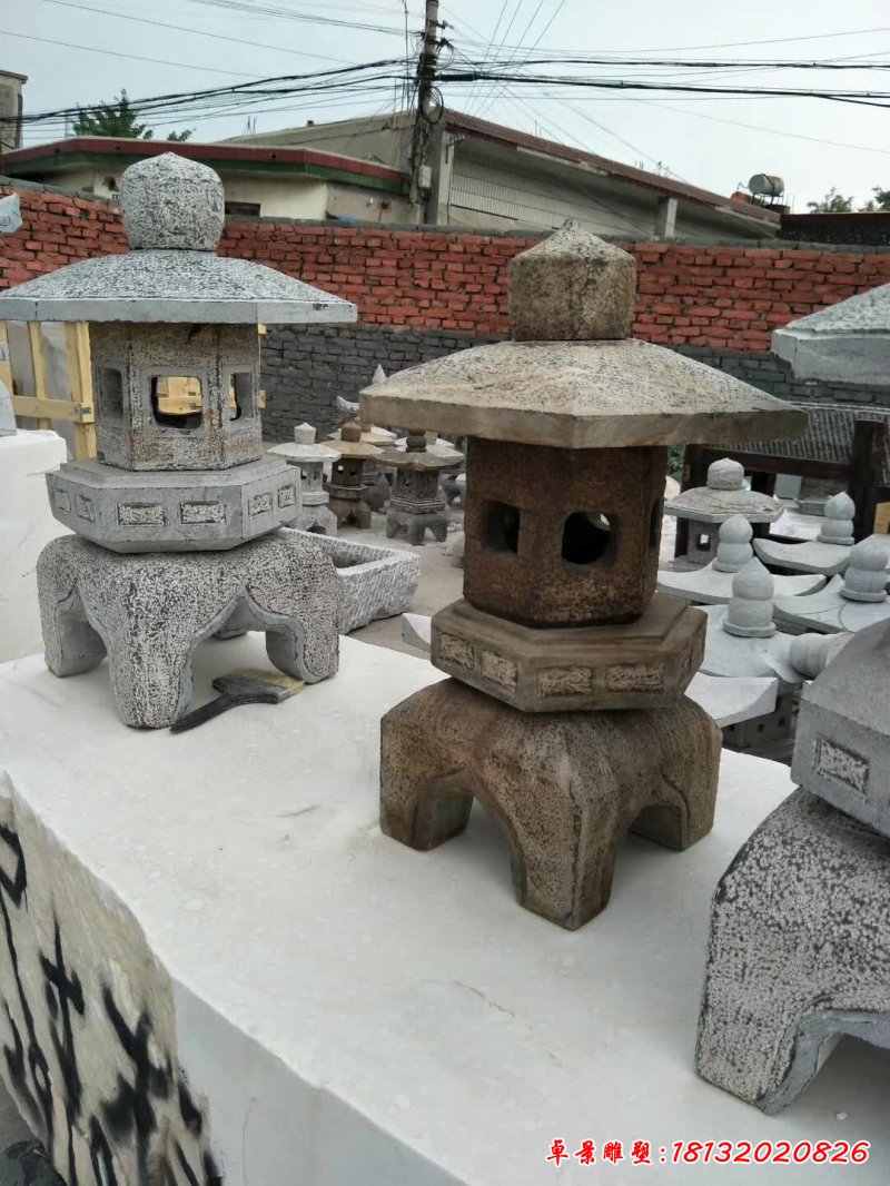 石雕古代石灯雕塑 (4)