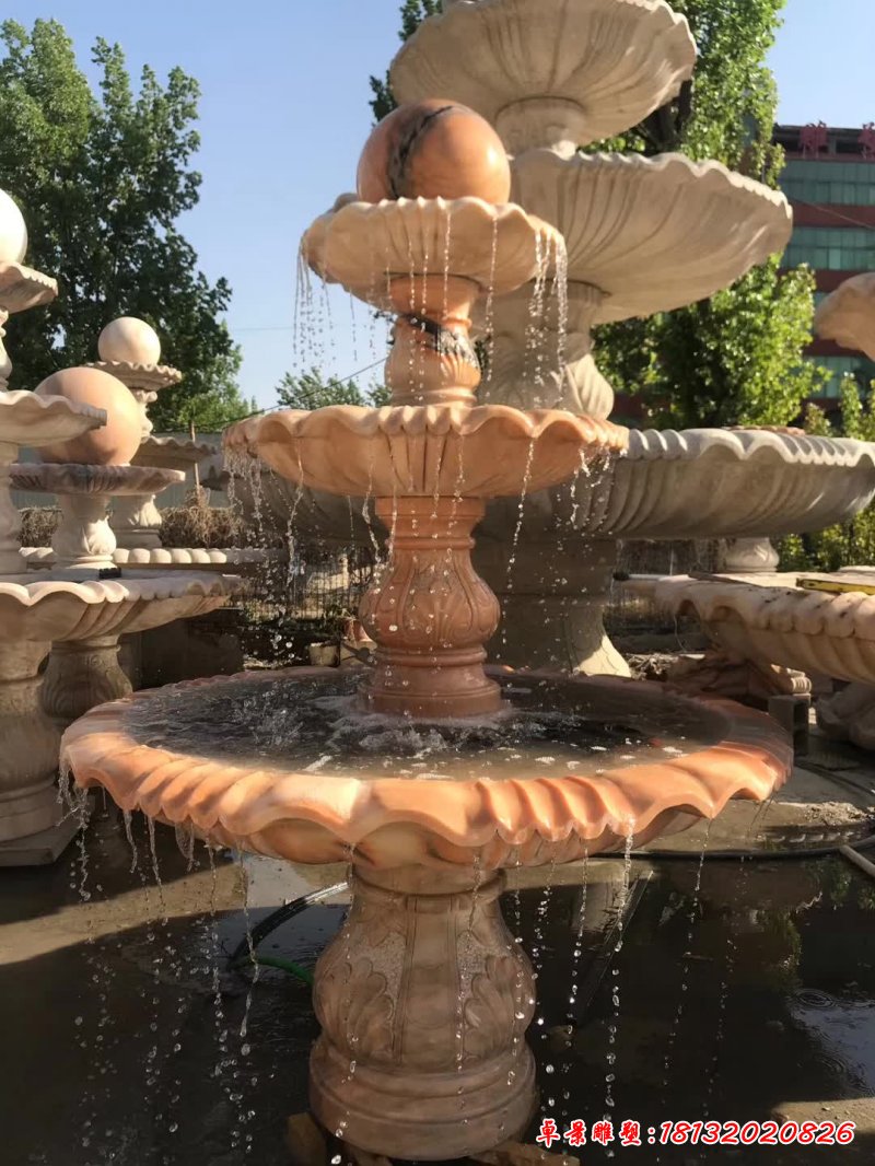 石雕公园双层喷泉雕塑 (2)
