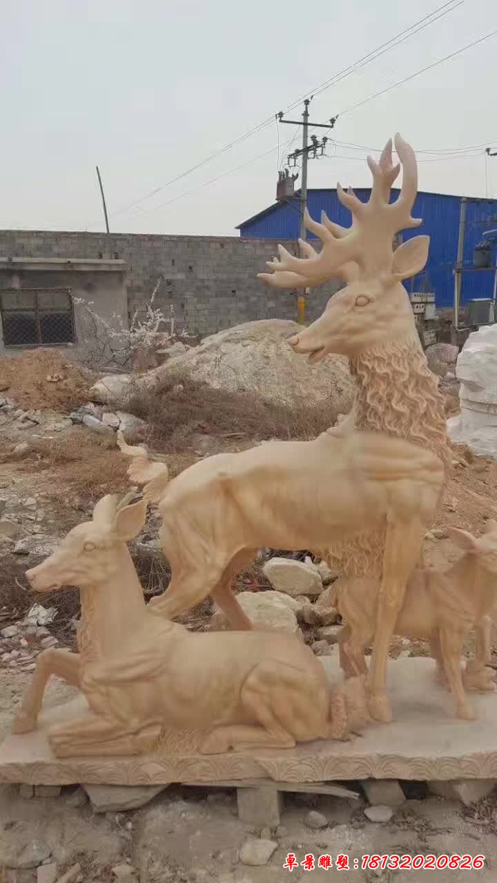 石雕公园梅花鹿雕塑 (4)