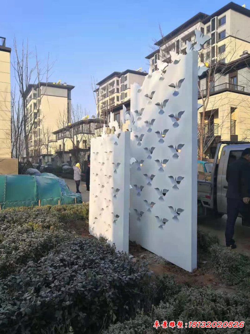 石雕镂空影壁墙雕塑 (3)