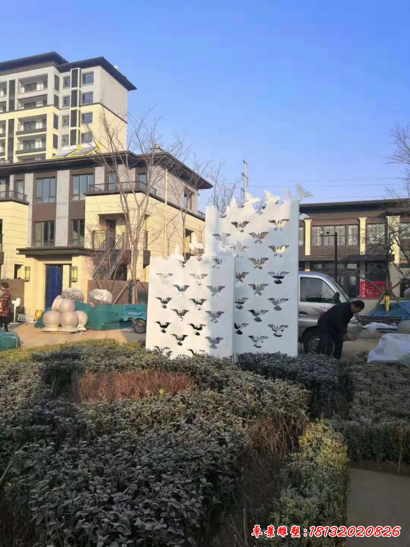 石雕镂空影壁墙雕塑 (2)