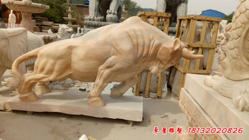 石雕公园动物牛雕塑