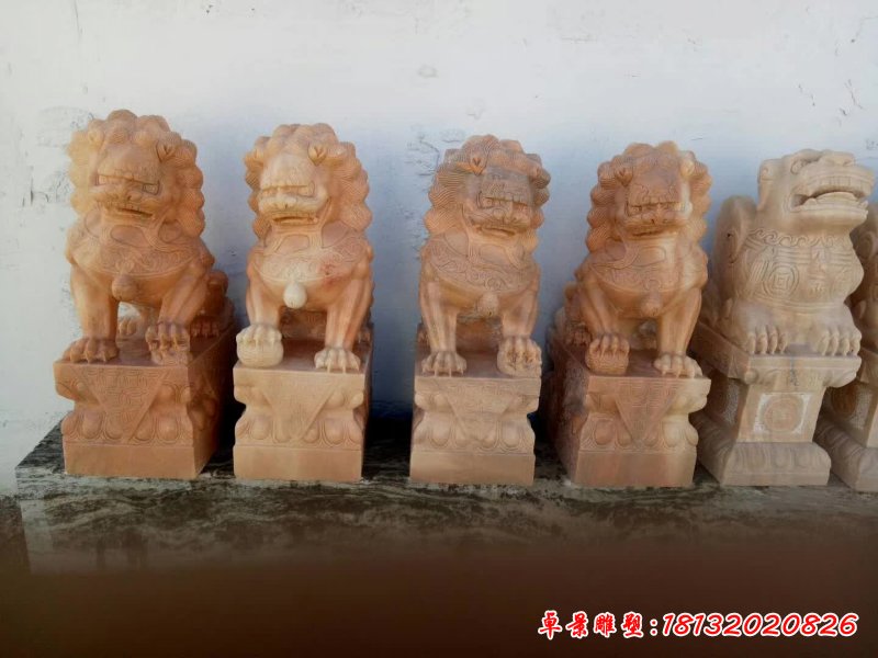 石雕动物狮子雕塑 (2)