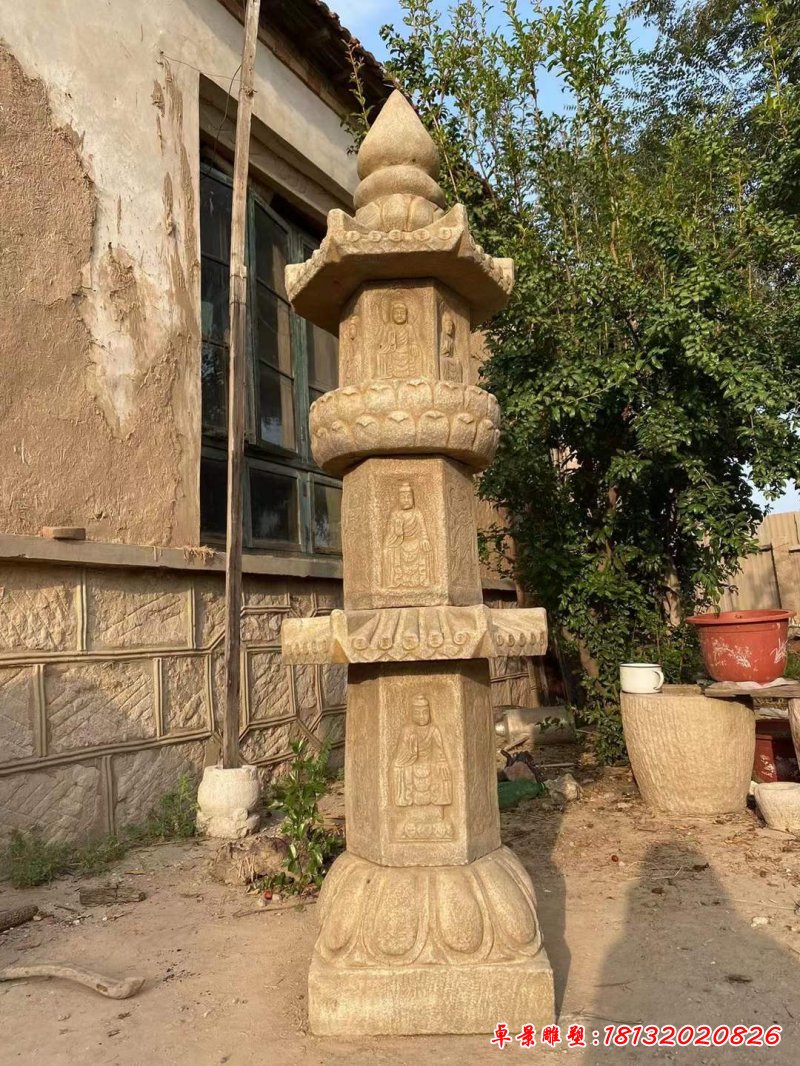 石雕仿古石灯雕塑 (2)