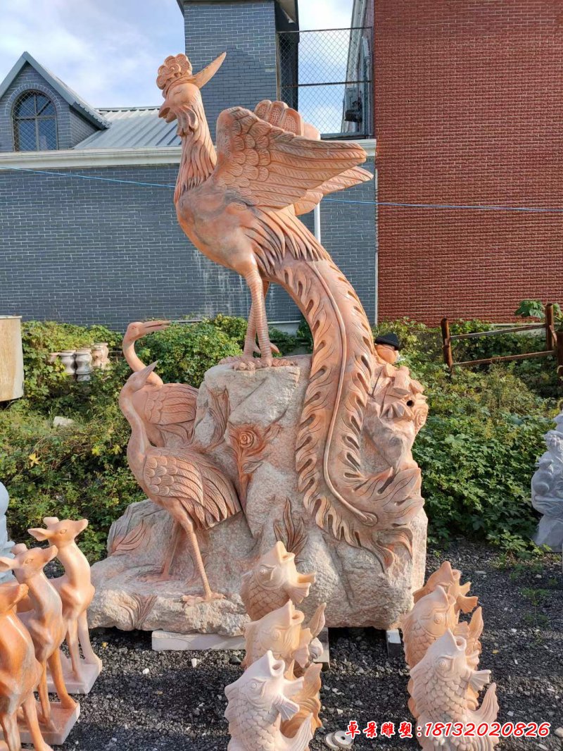 石雕广场凤凰雕塑