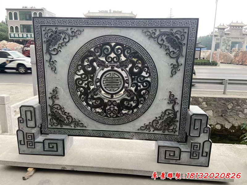 石雕仿古影壁雕塑 (7)