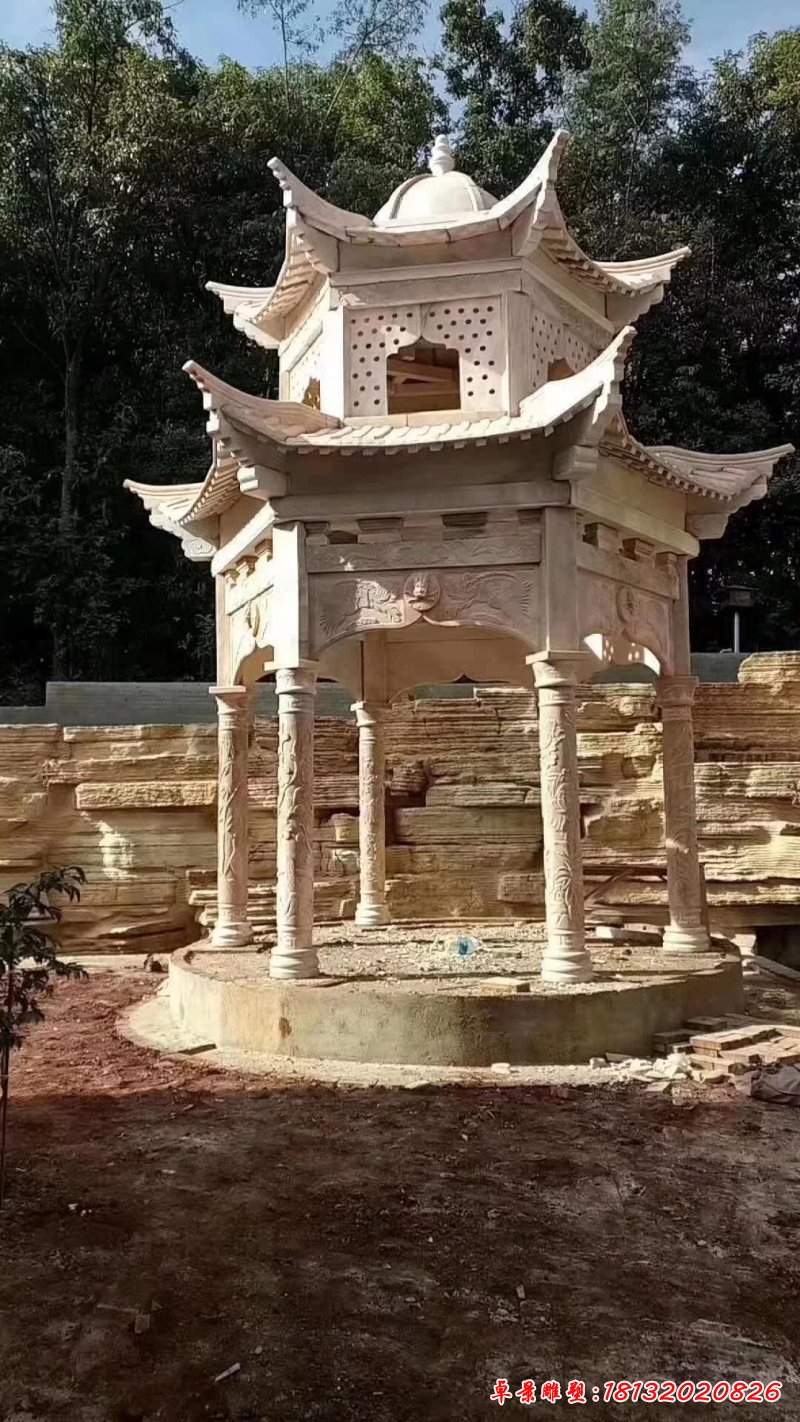 石雕仿古凉亭雕塑 (1)