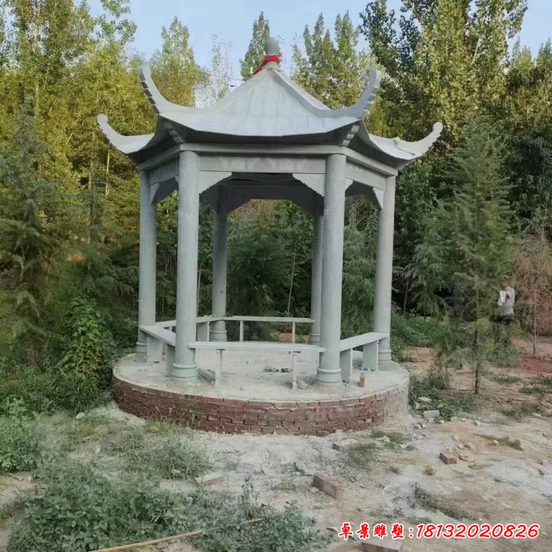 石雕公园凉亭雕塑