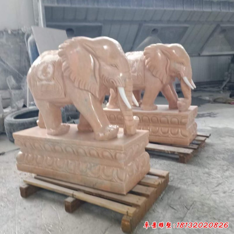 石雕动物大象雕塑 (1)