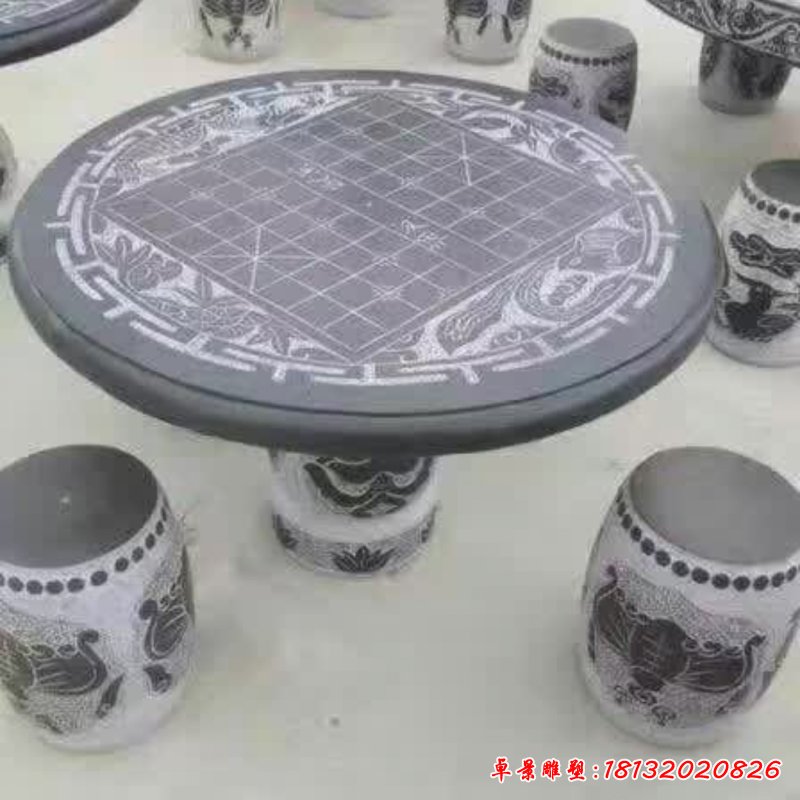 石雕棋盘石桌凳_副本