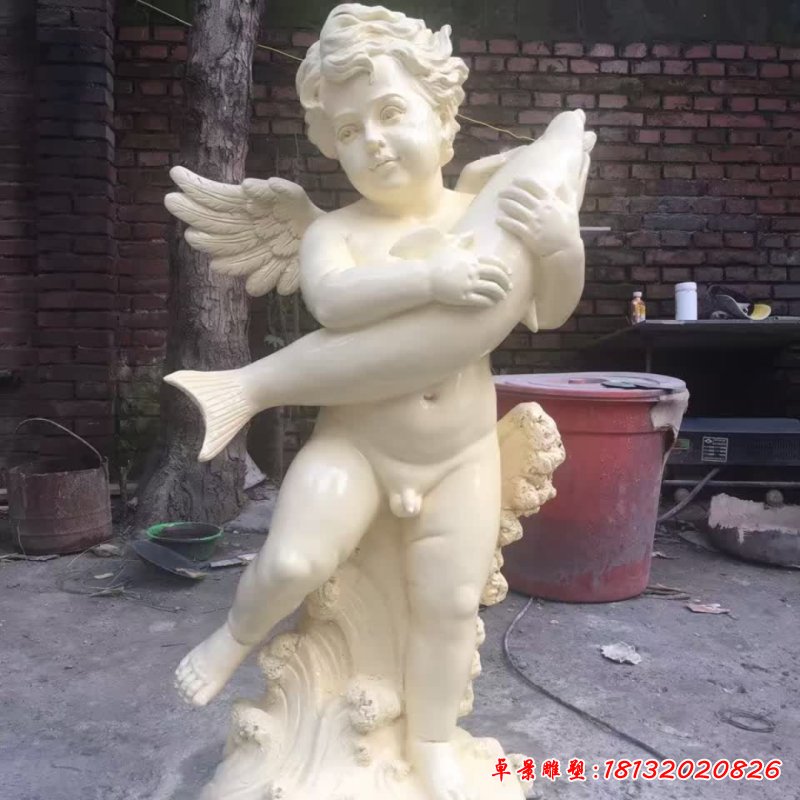 石雕西方天使儿童雕塑_副本