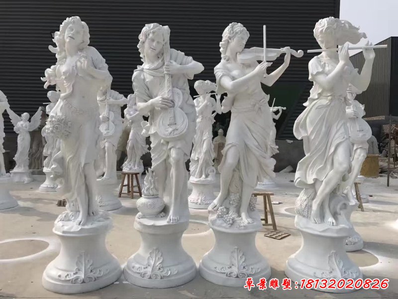 吹拉弹唱音乐人物石雕 (1)