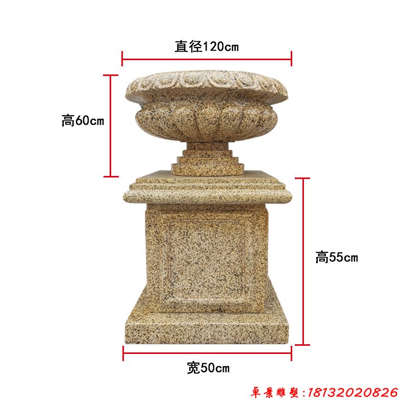 花岗岩小区花盆雕塑