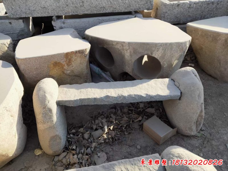 石雕公园景观石凳雕塑 (1)