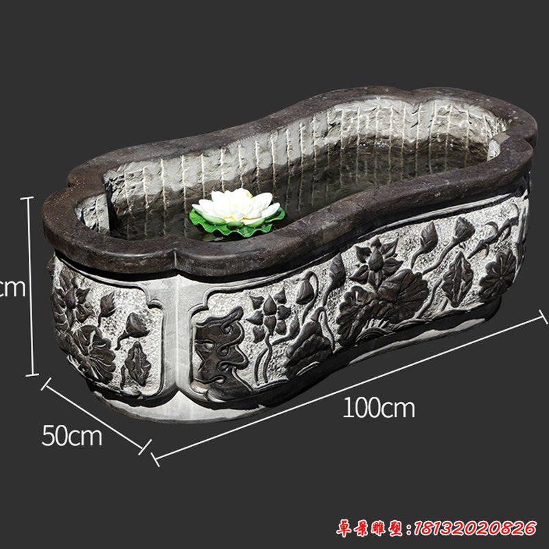 仿古石鱼缸，青石鱼缸