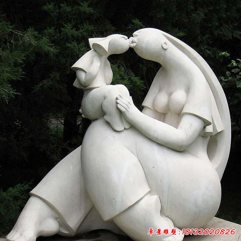 大理石母子雕塑   石雕广场人物摆件