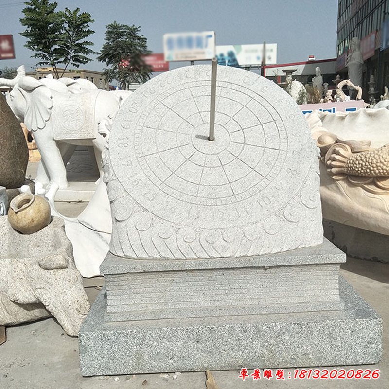 花岗岩日晷雕塑，校园石雕 (2)