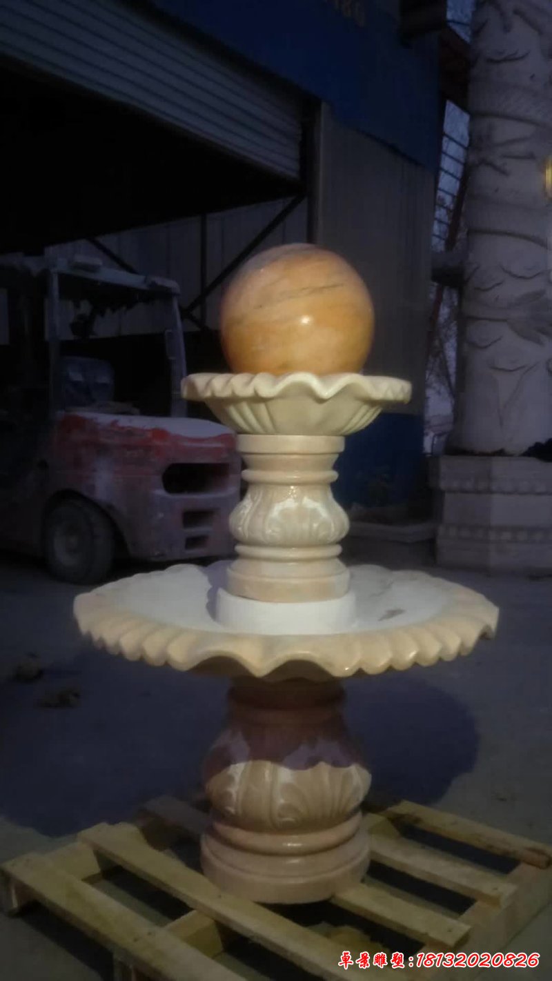 石雕公园风水球喷泉雕塑 (4)