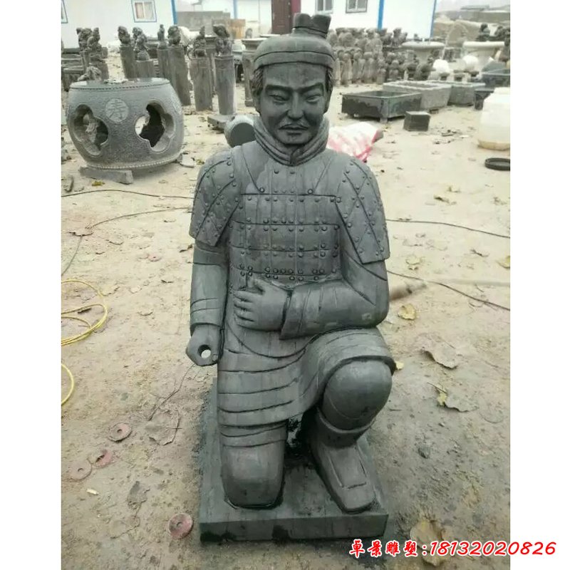 兵马俑石雕，仿真兵马俑石雕