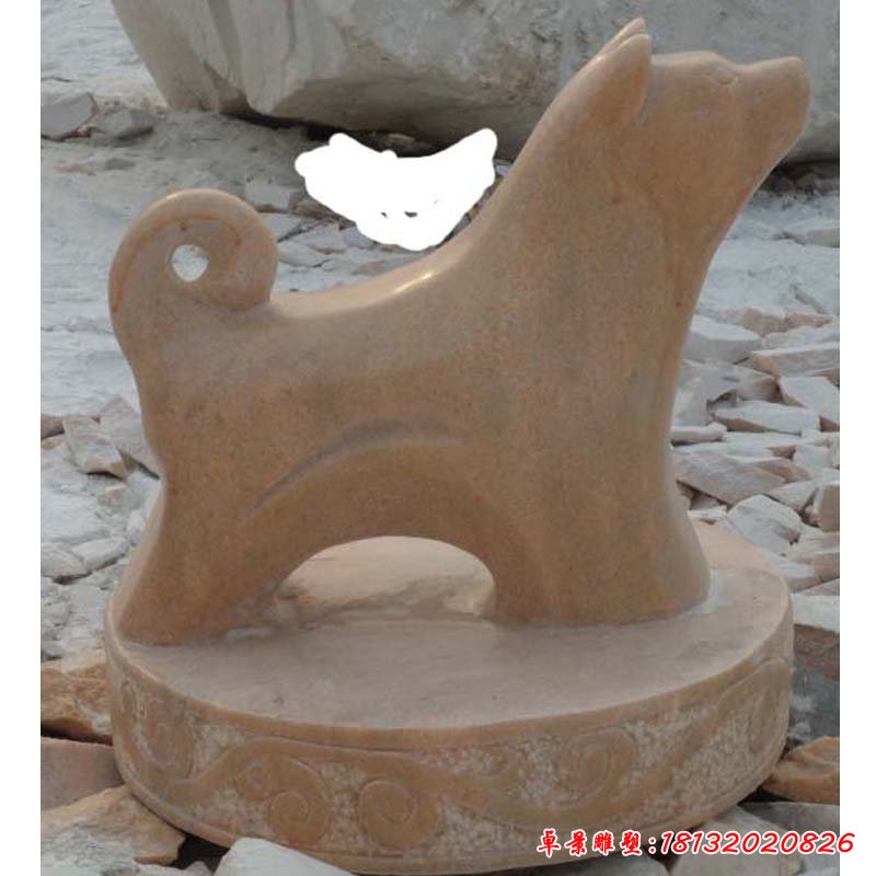 十二生肖石雕，晚霞红抽象动物 (4)