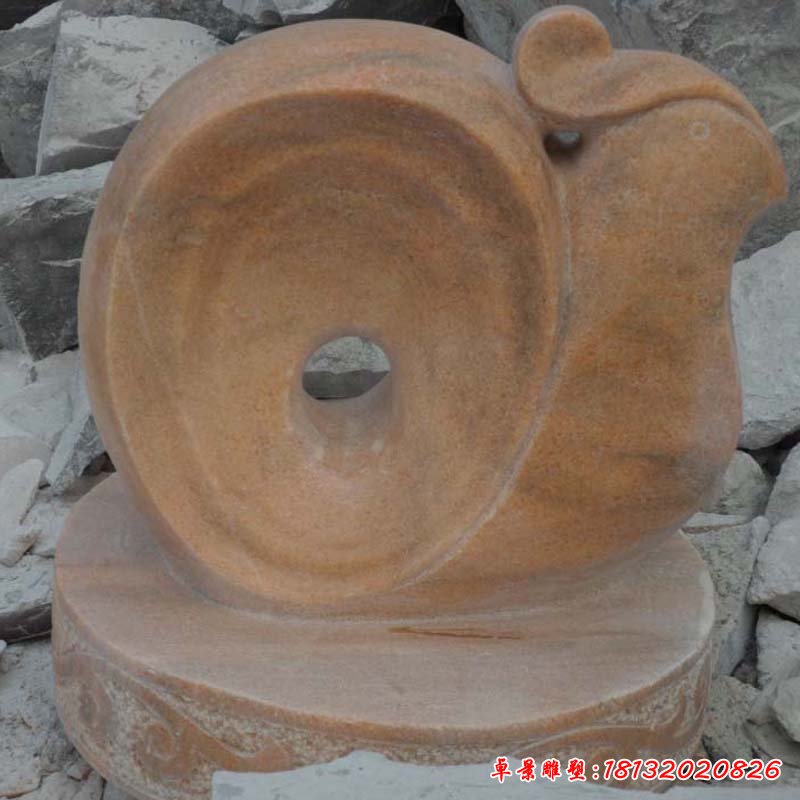 十二生肖石雕，晚霞红抽象动物 (5)