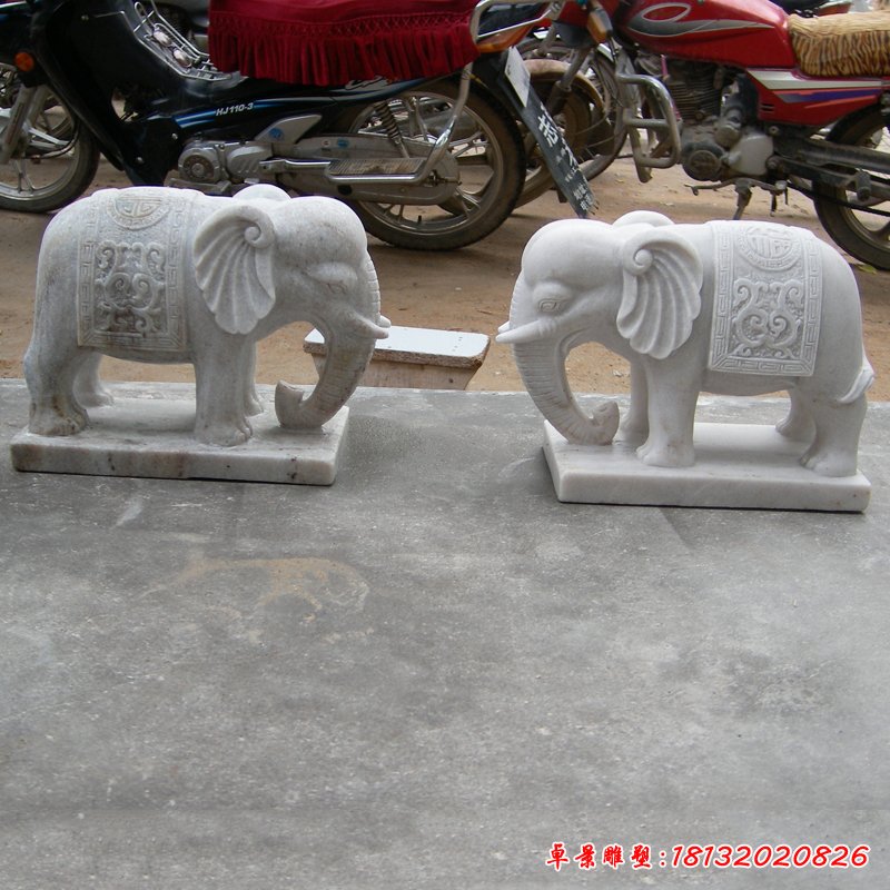 大理石小象雕塑 (214)