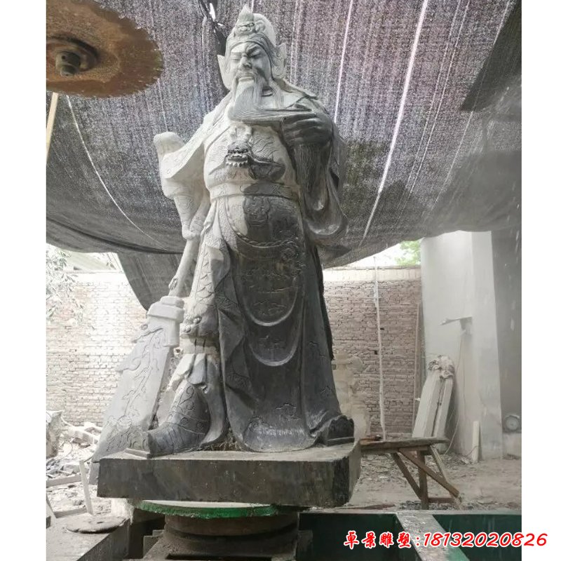 关公石雕，关帝石雕，大理石关公雕塑 (3)