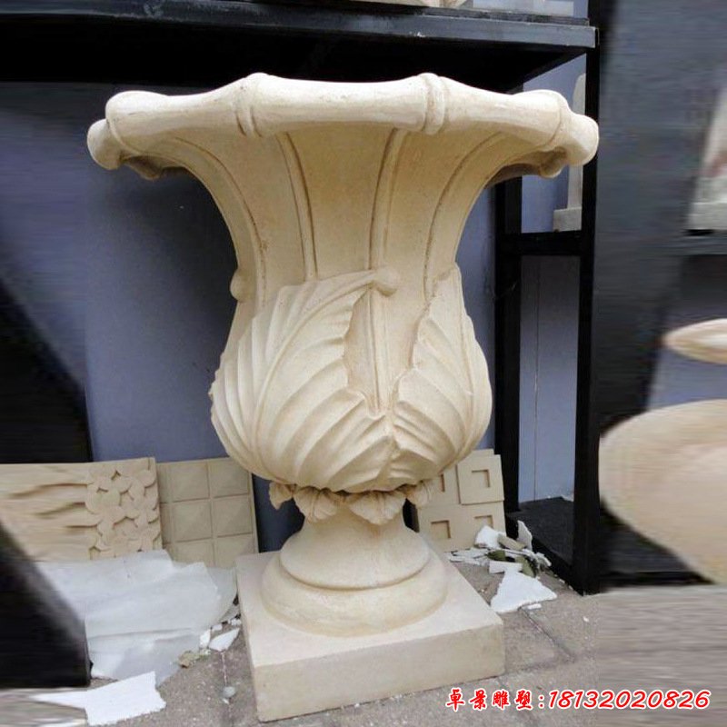 厂家直销 石雕花盆公园广场户外景观装饰 花盆定制庭院门口摆件119544
