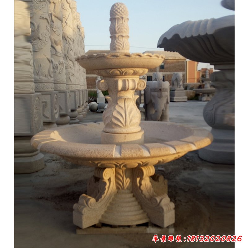 广场石雕喷泉，欧式喷水盆 (4)