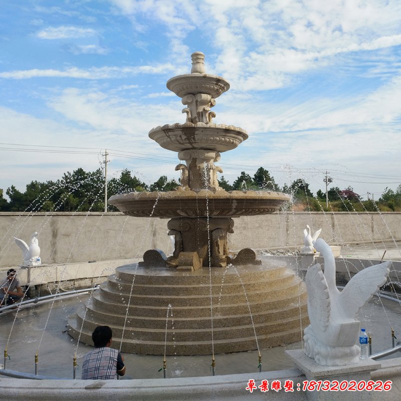 广场石雕喷泉，欧式喷水盆 (3)