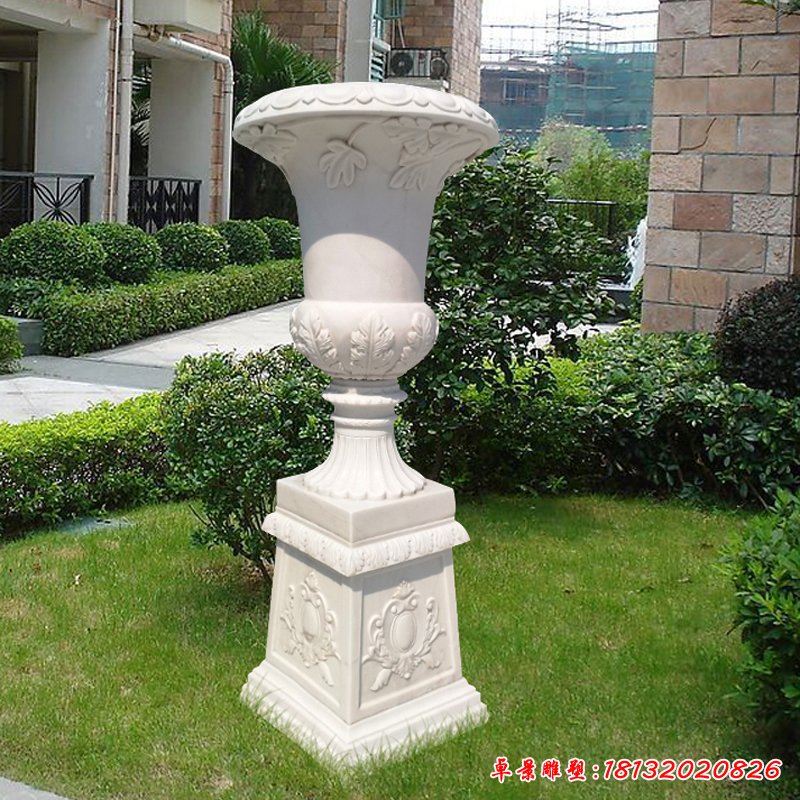 汉白玉花盆，小区景观花盆 (2)