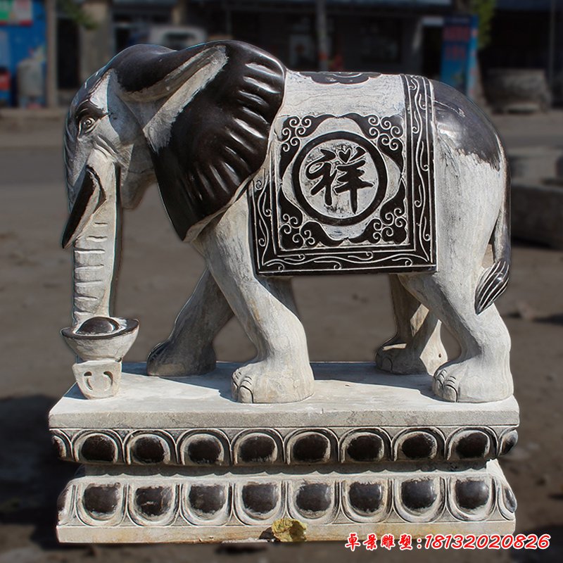 仿古石雕大象 (16)