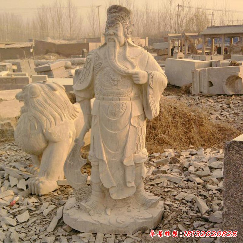 关公石雕，握刀关公石雕 (1)