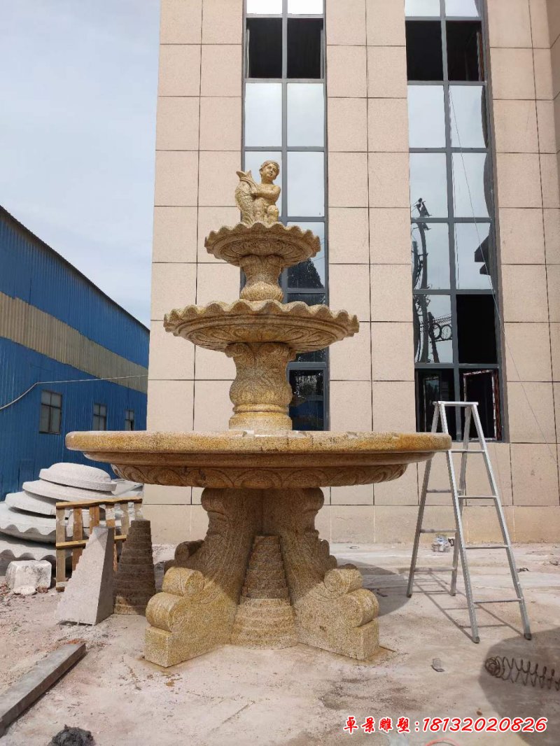 石雕别墅景观喷泉雕塑 (1)