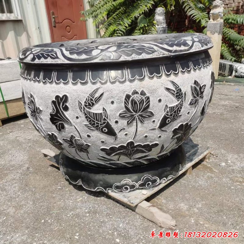 仿古石雕花盆雕塑 (1)_副本