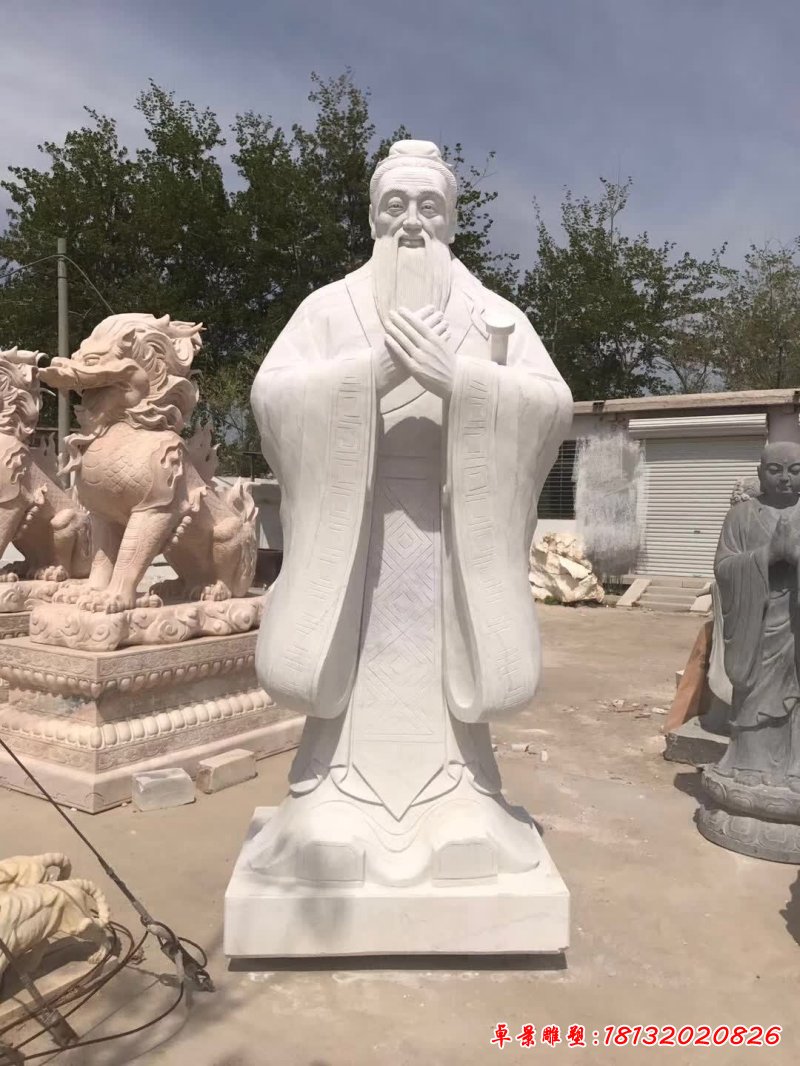 石雕古代孔子雕塑 (1)