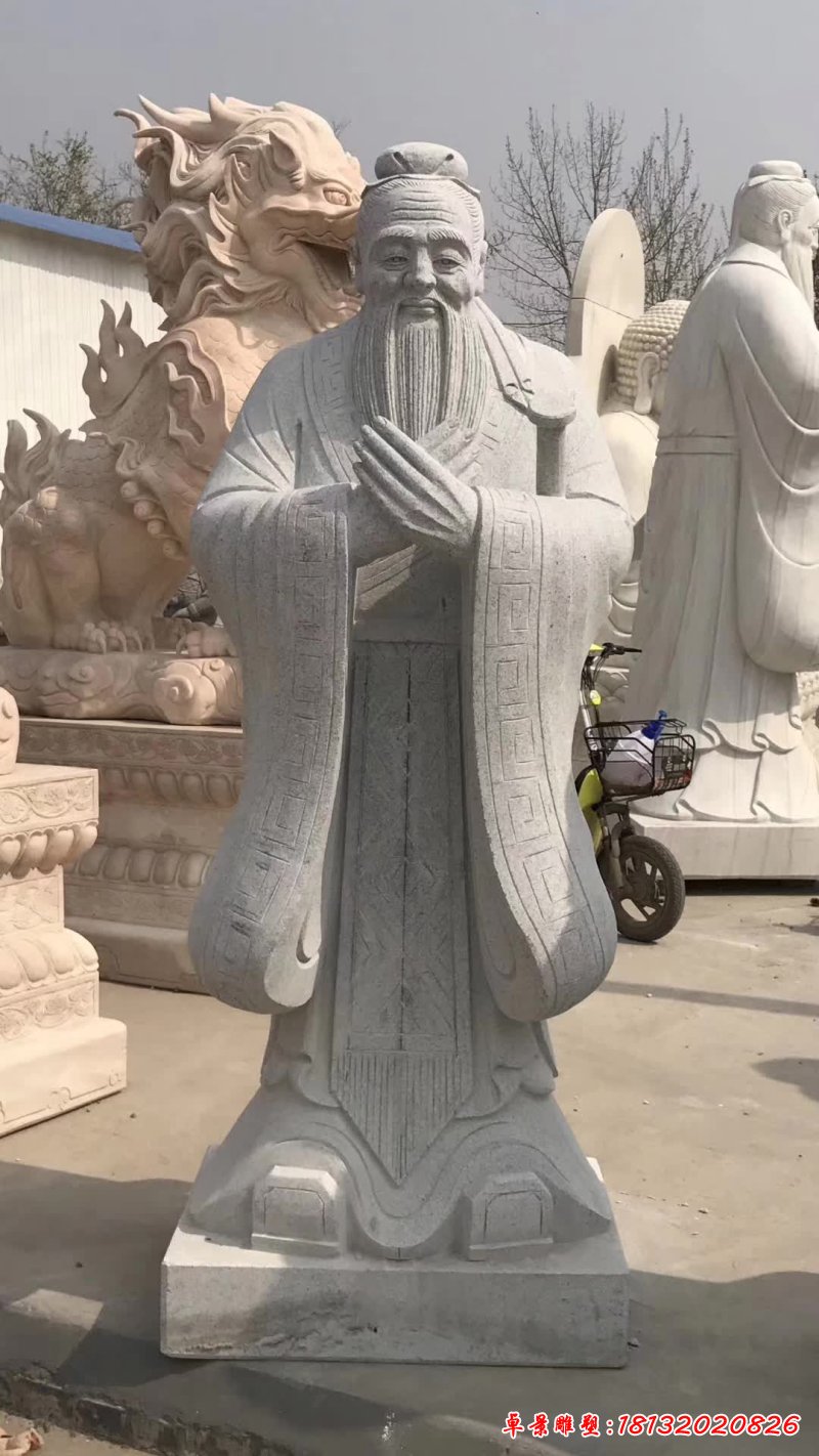 石雕古代孔子雕塑 (4)