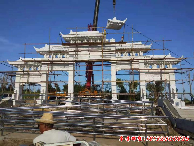 石雕广场大型牌坊雕塑 (6)