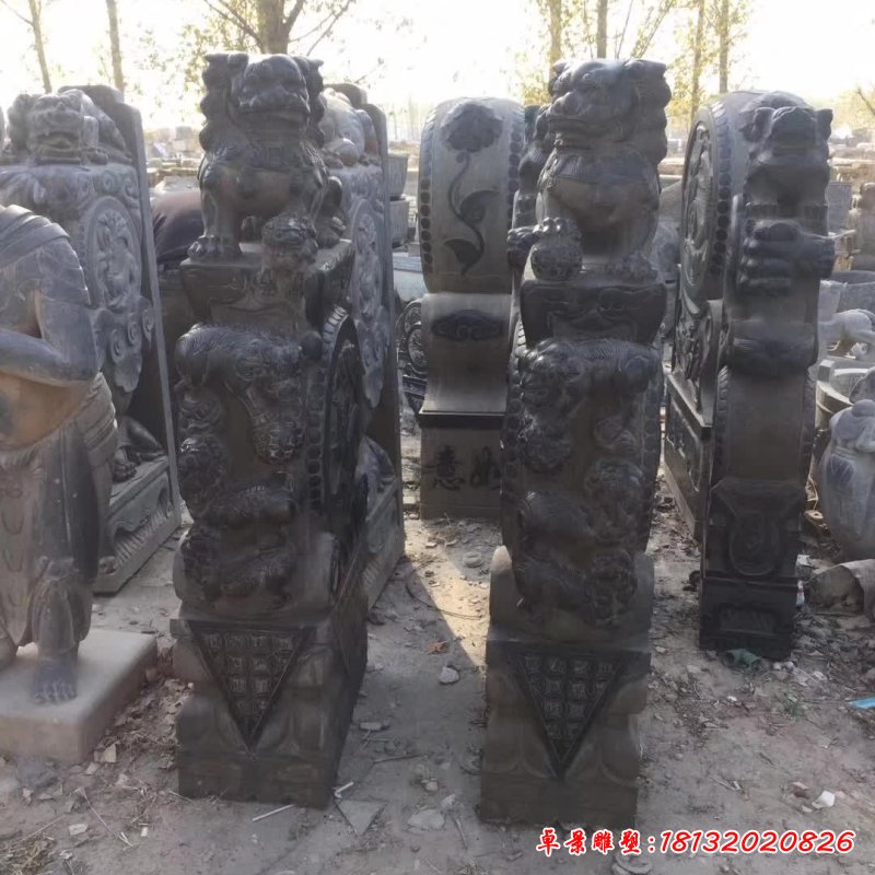 庭院青石抱鼓石 (1)