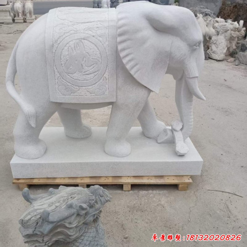 汉白玉如意大象 (2)