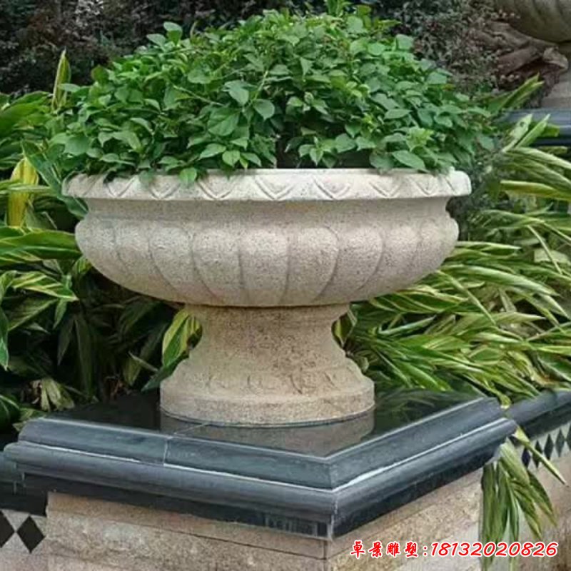 石雕小区花盆雕塑_副本