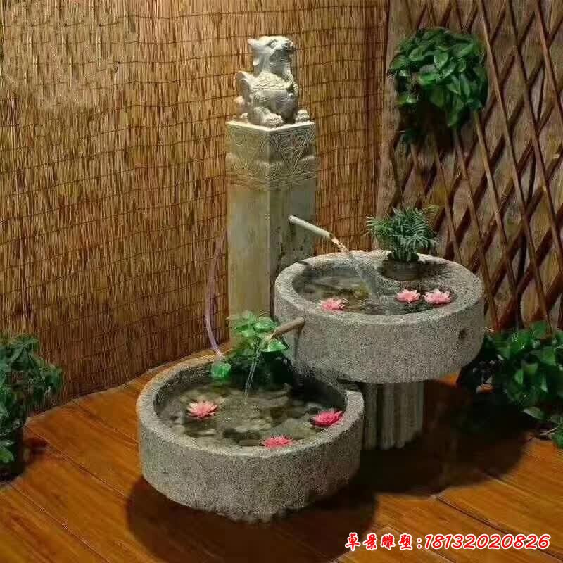 石雕仿古流水池雕塑 (3)