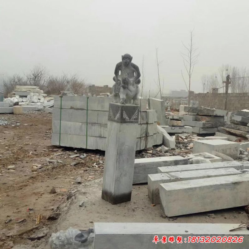 神兽石雕仿古拴马桩雕塑5