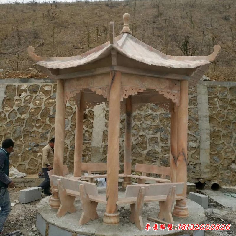 石雕花园凉亭雕塑_副本