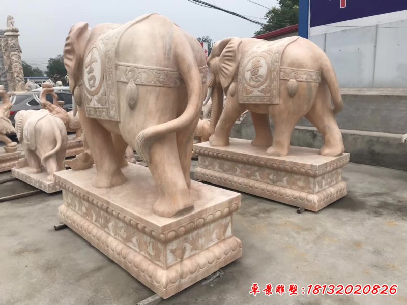 石雕吉祥动物大象雕塑 (2)