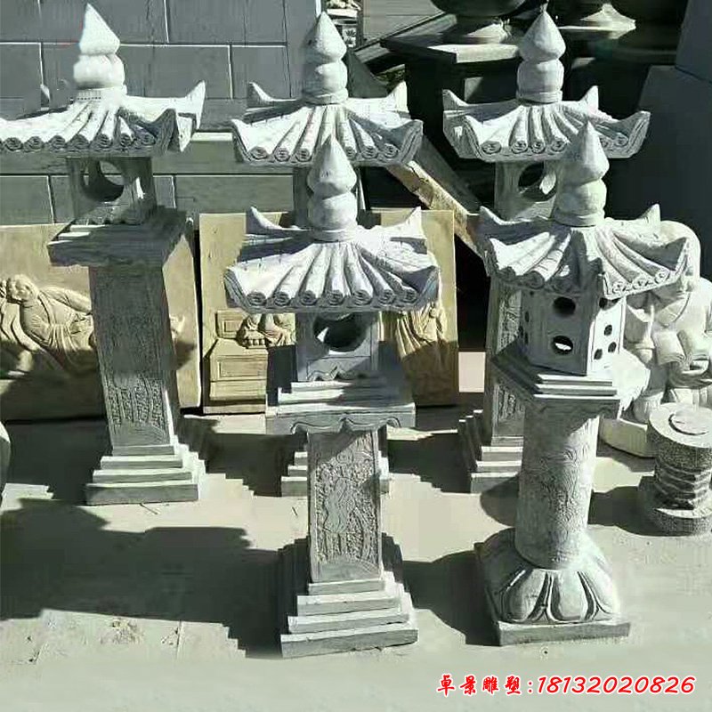 青石宫灯  石雕庭院景观雕塑 (2)