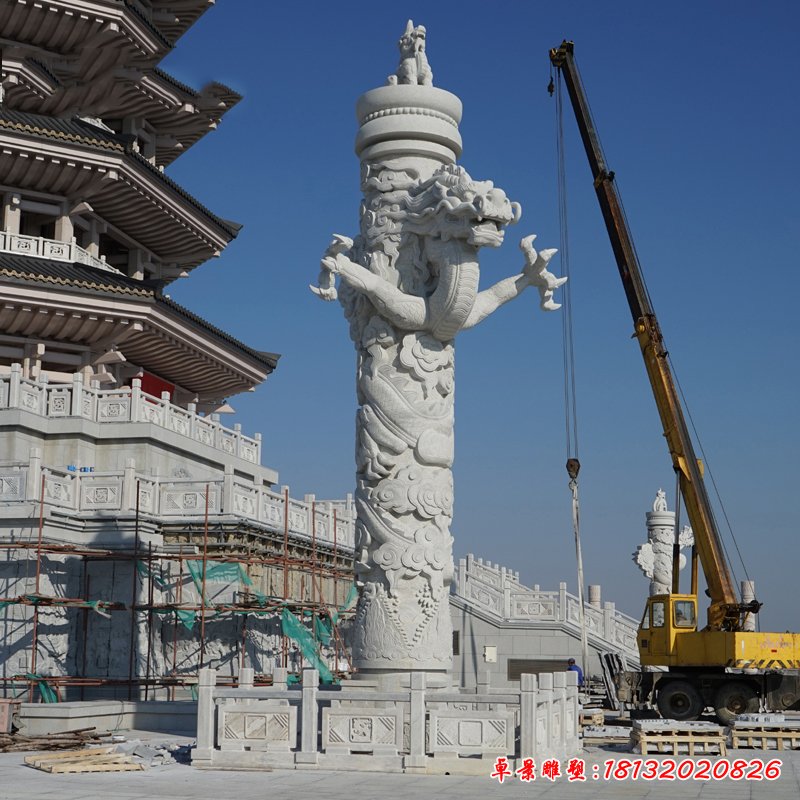 广场石雕龙柱，华表石雕 (2)