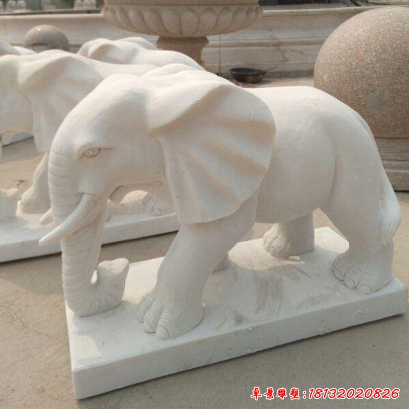 汉白玉小象石雕 (392)